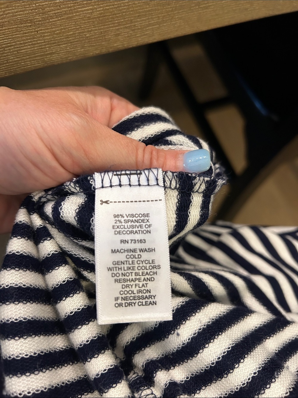 Navy and White Striped casual summer dress, size medium, Cable and Gauge - Picture 4 of 4
